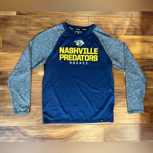 Fanatics Nashville Predators Hockey Long Sleeve Dri-Fit Shirt size Large